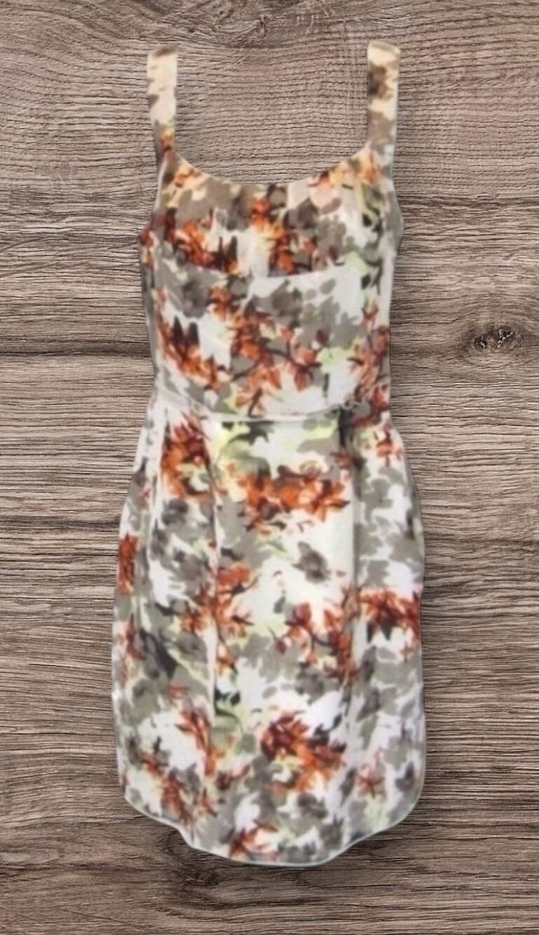 Banana Republic Fall Floral Cotton/Silk Blend Sleeveless Dress Womens Size 6 NWT